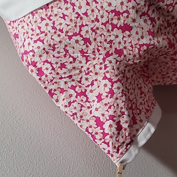 LAURA SCOTT 2X PINK BARBIECORE FLORAL TOP CASUAL SHORT SLEEVE PREPPY POLO SHIRT - Picture 5 of 14